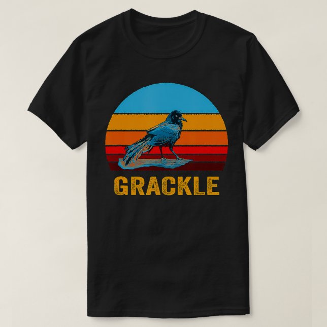 Retro Vintag Style Sunset Grackle T-Shirt (Design vorne)