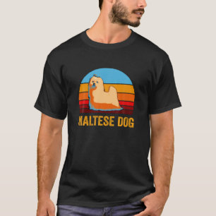 Retro Vintag Style Sunset Maltese Dog T-Shirt