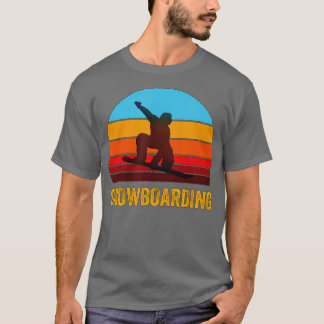 Retro Vintag Style Sunset Snowboarden T-Shirt