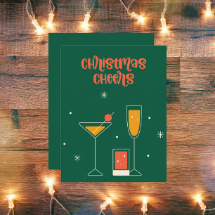 Retro Vintag Stylische Weihnachtscreme Flat Mitteilungskarte