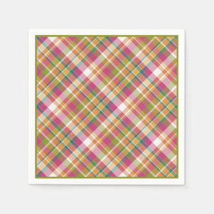 Retro Vintag Summer Kariert Tartan Squares Muster Serviette