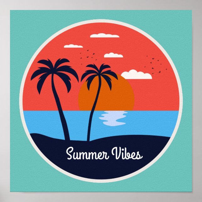 Retro Vintag Summer Vibes Poster (Vorne)