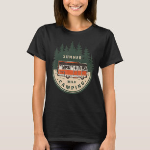 Retro Vintag Summer Wild Camping Adventure T-Shirt