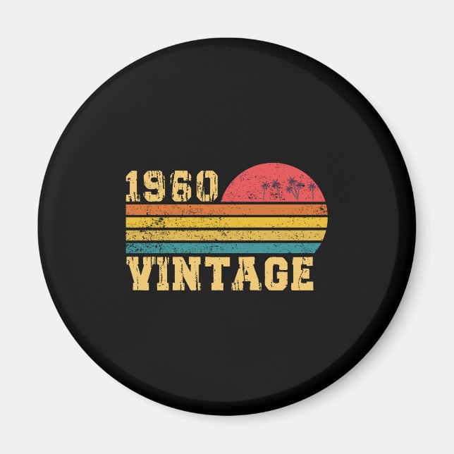 Retro Vintag Sunset 1960 Geburtstag Magnet (Vorne)