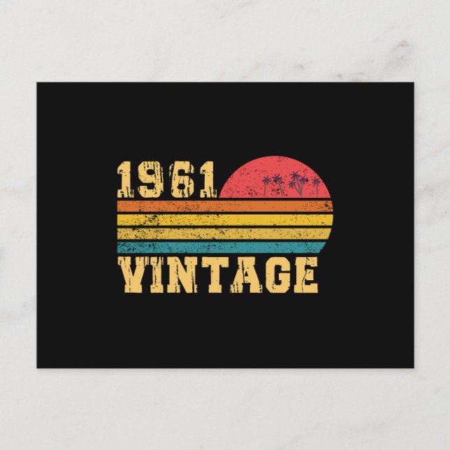 Retro Vintag Sunset 1961 Geburtstag Postkarte (Vorderseite)