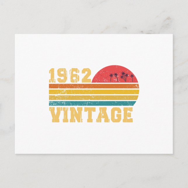 Retro Vintag Sunset 1962 Geburtstag Postkarte (Vorderseite)