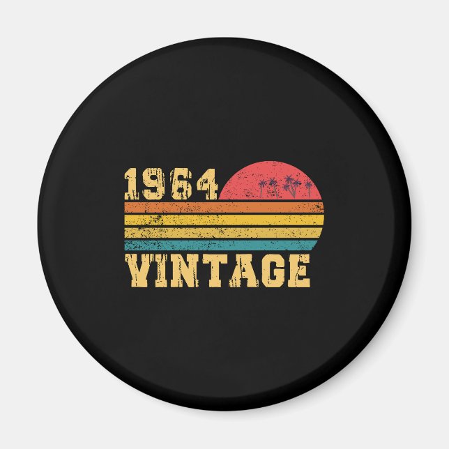Retro Vintag Sunset 1964 Geburtstag Magnet (Vorne)