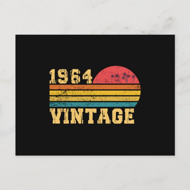 Retro Vintag Sunset 1964 Geburtstag Postkarte (Vorderseite)