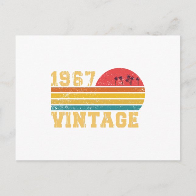 Retro Vintag Sunset 1967 Geburtstag Postkarte (Vorderseite)