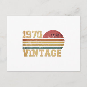 Retro Vintag Sunset 1970 Geburtstag Postkarte