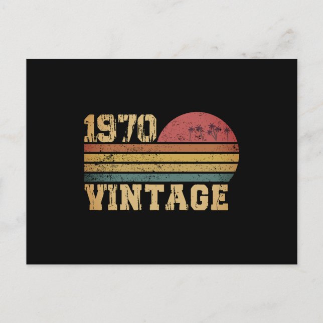 Retro Vintag Sunset 1970 Geburtstag Postkarte (Vorderseite)