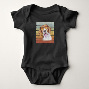Retro Vintag Sunset Beagle Mama Vater Baby Strampler
