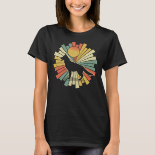 Retro Vintag Sunset Black German Shepherd 60er 70e T-Shirt