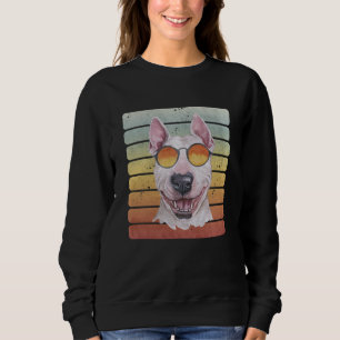 Retro Vintag Sunset Bull Terrier Mama Vater Sweatshirt