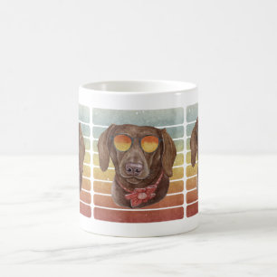 Retro Vintag Sunset Chocolate Dackel Mama Vater Kaffeetasse