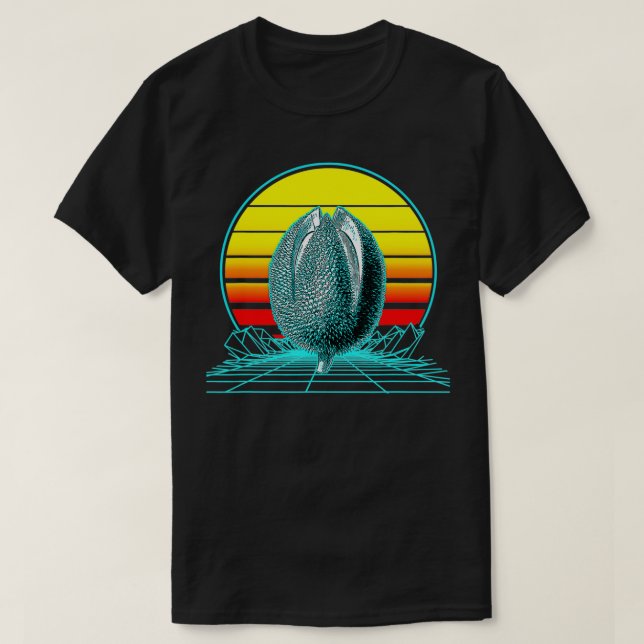Retro Vintag Sunset Durian T-Shirt (Design vorne)