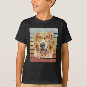 Retro Vintag Sunset Golden Retriever Mama Vater T-Shirt