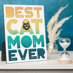 Retro Vintag Sunset Mütter Tag Beste Katze Mama je Fotoplatte