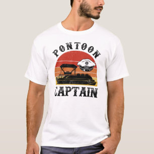 Retro Vintag Sunset Pontoon Captain Hat T-Shirt