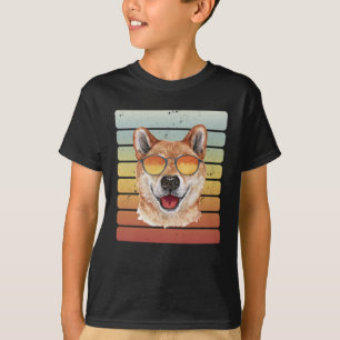Retro Vintag Sunset Shiba Inu Mama Vater T-Shirt