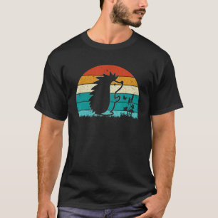 Retro Vintag Sunset Style Igel Funny Hedgeho T-Shirt