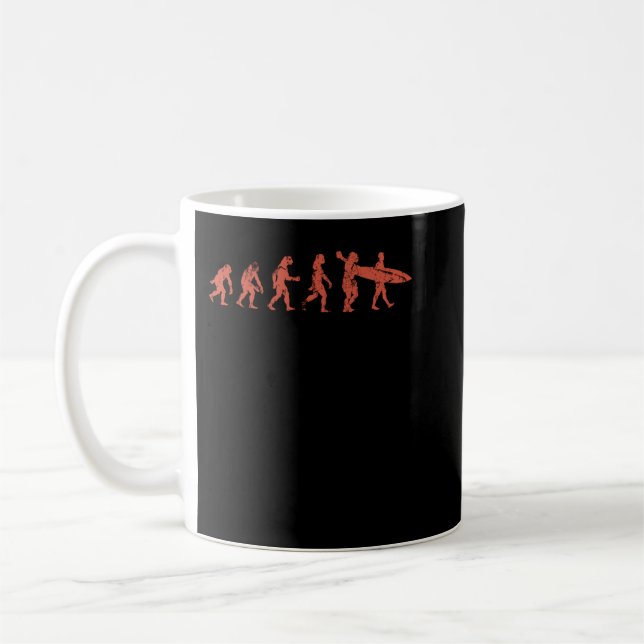 Retro Vintag Surfer Geschenk Surfen Evolution 2098 Kaffeetasse (Links)