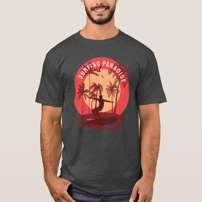 Retro Vintag Surfparadies T-Shirt (Vorderseite)