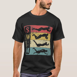 Retro Vintag Swimmer Schwimmen T-Shirt