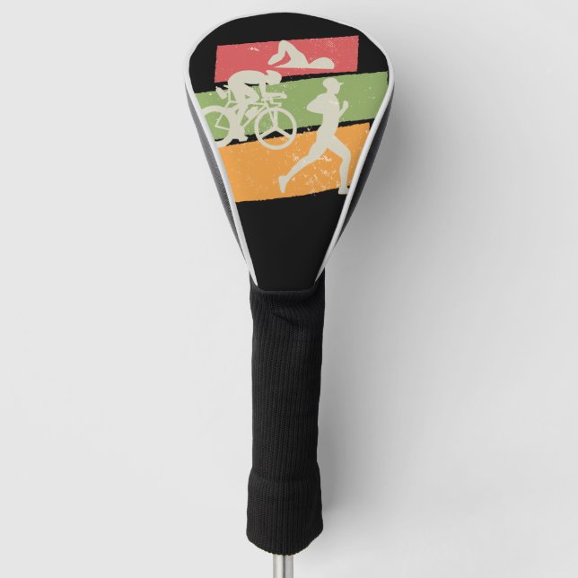 Retro Vintag Triathlon Golf Headcover (Vorderseite)
