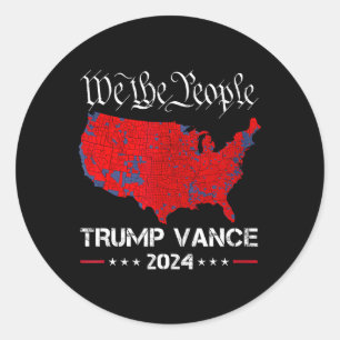 Retro Vintag Trump Vance 2024 Wir, die Menschen wä Runder Aufkleber