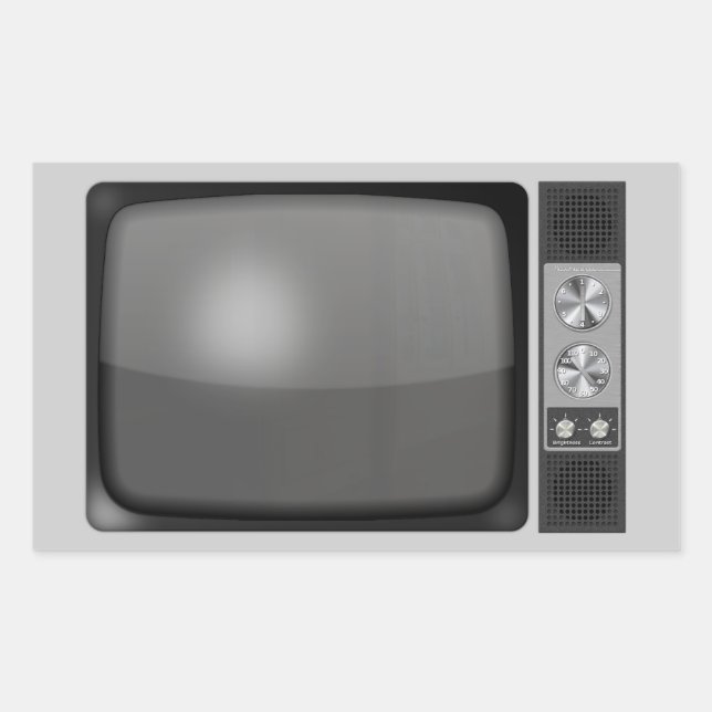 Retro-Vintag-TV-Set Rechteckiger Aufkleber (Vorderseite)