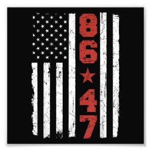 Retro Vintag USA Flag 86 47 Anti Trump Fotodruck