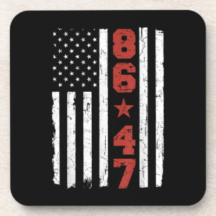 Retro Vintag USA Flag 86 47 Anti Trump Getränkeuntersetzer