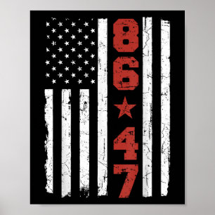 Retro Vintag USA Flag 86 47 Anti Trump Poster