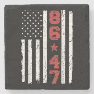 Retro Vintag USA Flag 86 47 Anti Trump Steinuntersetzer