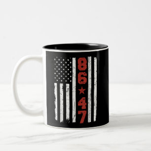 Retro Vintag USA Flag 86 47 Anti Trump Zweifarbige Tasse