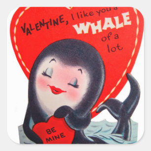 Retro Vintag Valentine Holiday Aufkleber