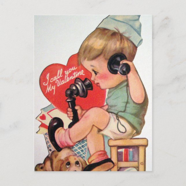 Retro Vintag Valentine Holiday Postkarte (Vorderseite)