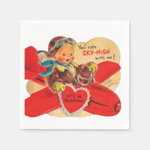 Retro Vintag Valentine Junge Party Serviette