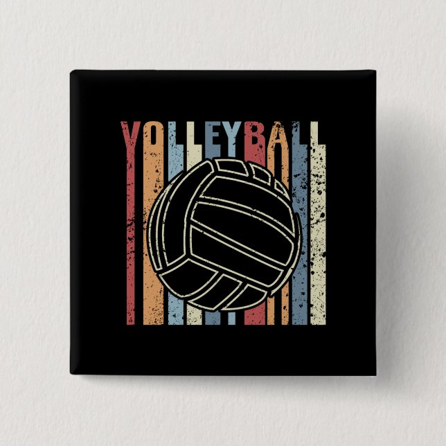 Retro Vintag Volleyball Button (Vorderseite)
