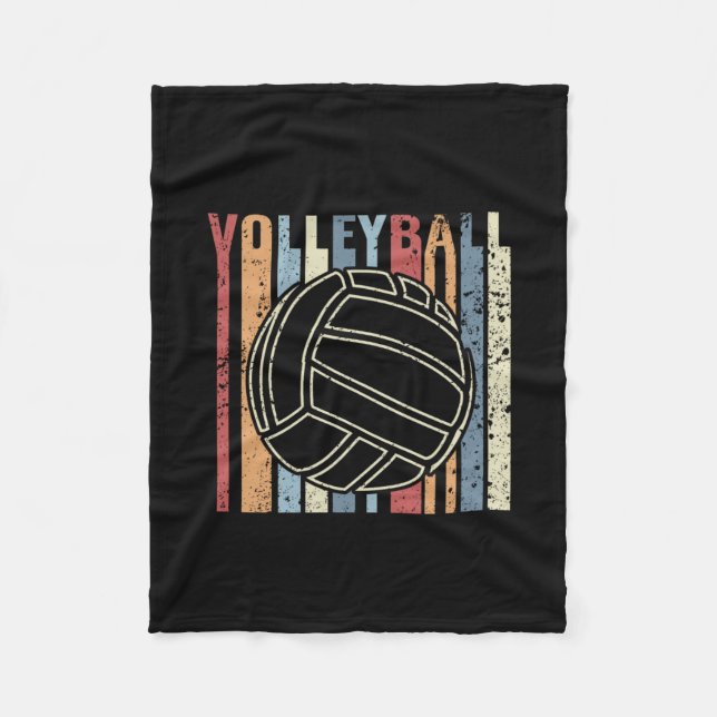 Retro Vintag Volleyball Fleecedecke (Vorderseite)