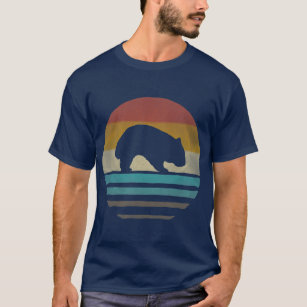 Retro Vintag Wombat Silhouette Funny Animal T-Shirt