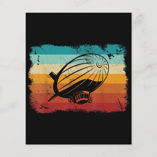 Retro Vintag Zeppelin Dirigible Luftschiff Zepplin (Vorderseite)