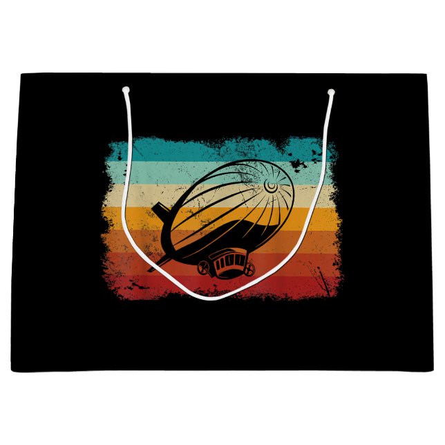 Retro Vintag Zeppelin Dirigible Luftschiff Zepplin Große Geschenktüte (Vorderseite)