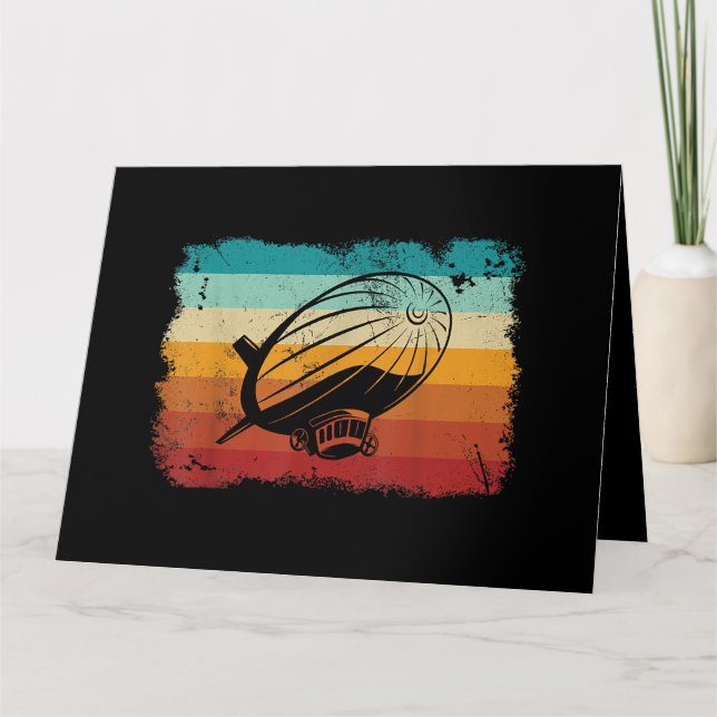 Retro Vintag Zeppelin Dirigible Luftschiff Zepplin Karte (Vorderseite)