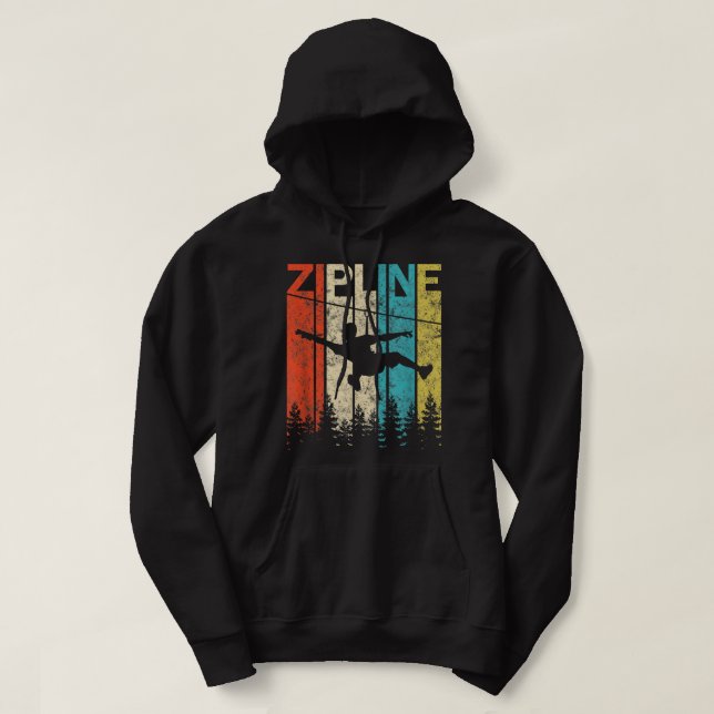 Retro Vintag Zipline Graphic GS20 Hoodie (Design vorne)