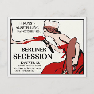 Retro Vintage 1900 Berliner Kunstausstellung Postkarte