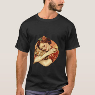 Retro Vintage 1940er 1950er Jahre orange getigerte T-Shirt