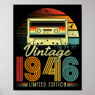 Retro Vintage 1946 Limitierte Auflage 80 Jahre alt Poster
