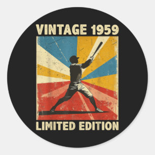 Retro Vintage 1959 Baseball-Fan Limited Edition Runder Aufkleber